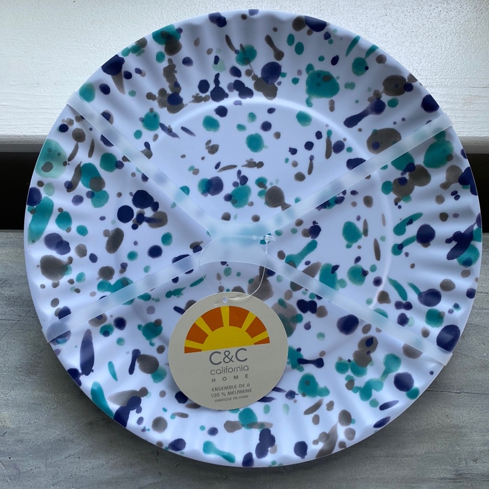 C & C California Home brand new melamine plates.  Set of 6